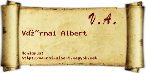 Várnai Albert névjegykártya