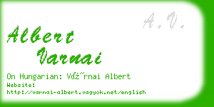 albert varnai business card